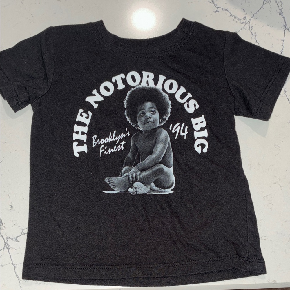 Kids Black Graphic Tee - The Notorious BIG Design